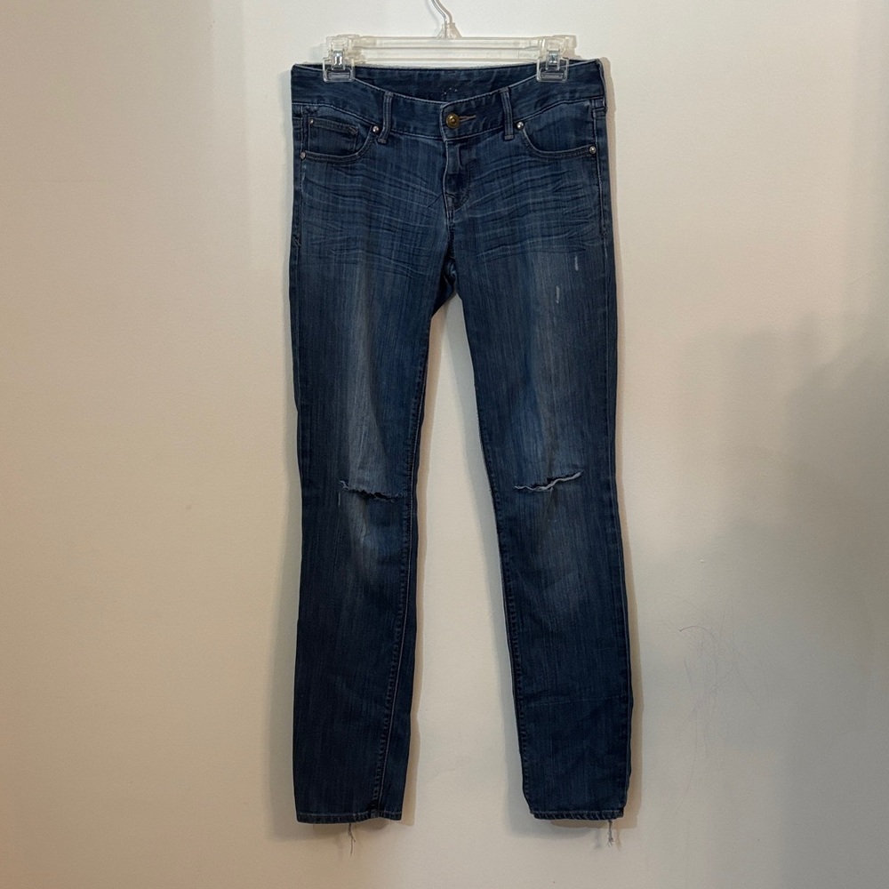 Express Stella Low Rise‎ Distressed Blue Jeans